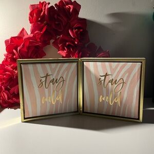 Opalhouse Pink and Gold 'Stay Wild' Wall Art